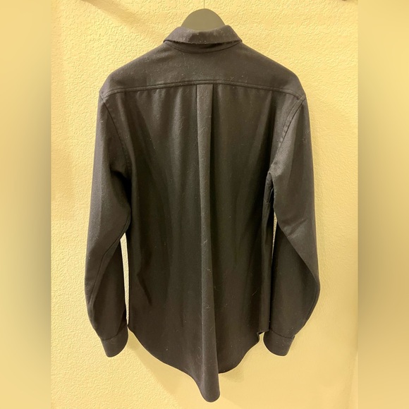 Billy Reid Wool Overshirt in Navy - Picture 3 of 5